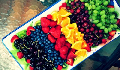 Naranjas sanguinas, cerezas y arándanos